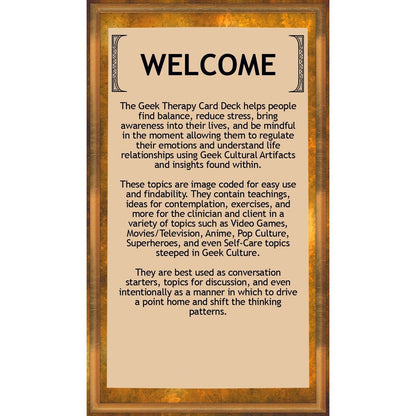 Geek Therapy Card Deck For Clients and Therapists