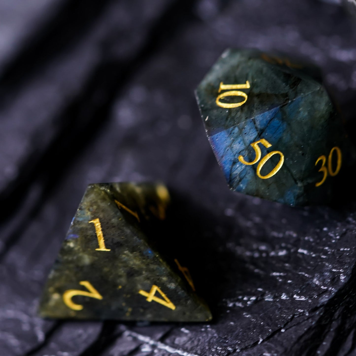 Labradorite Gemstone Dice Set