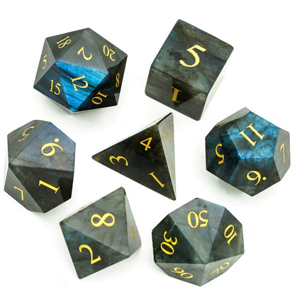 Labradorite Gemstone Dice Set