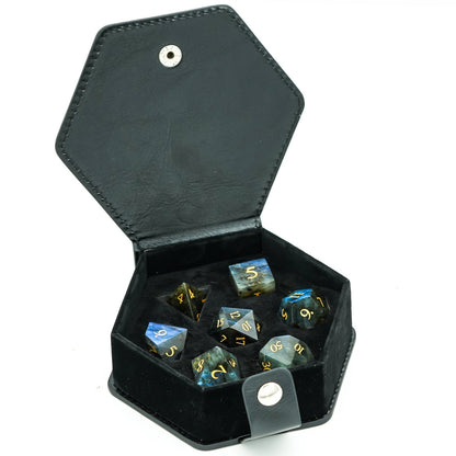 Labradorite Gemstone Dice Set