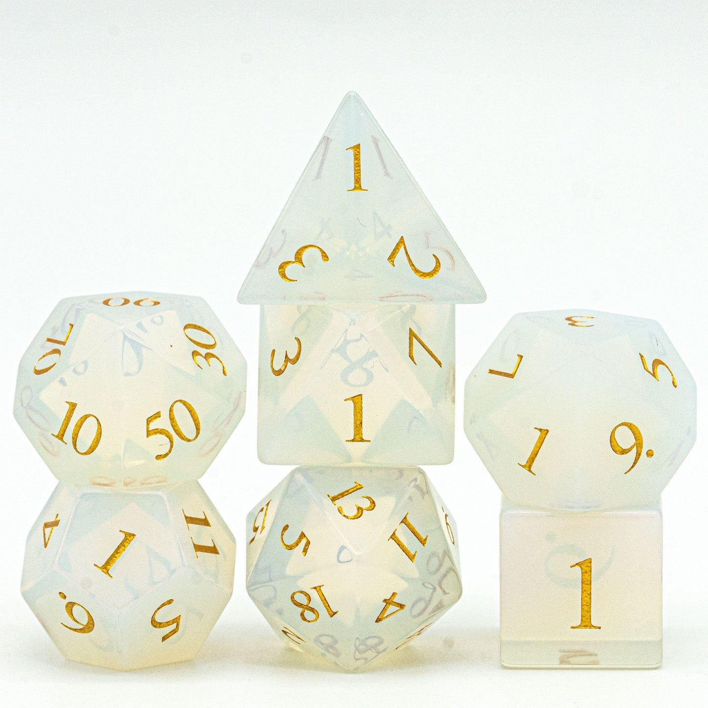 Opalite Gemstone Dice Set
